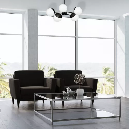 SFERA csillár mennyezeti lámpa fekete 5xE14 Milagro