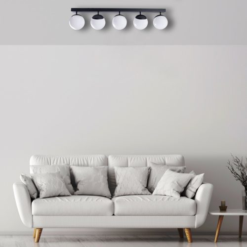 SFERA mennyezeti lámpa fekete 5xE14 Milagro