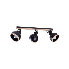 OVÁL mennyezeti lámpa fekete 3xE27 Milagro csík