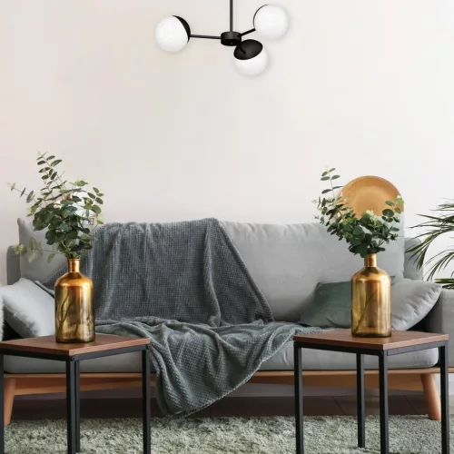 SFERA csillár mennyezeti lámpa fekete 3xE14 Milagro