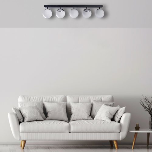 SFERA mennyezeti lámpa fekete króm 5xE14 Milagro