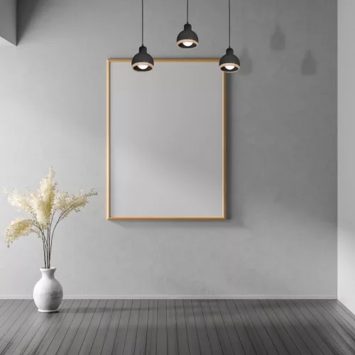 OVÁL fekete mennyezeti lámpa 3xE27 Milagro