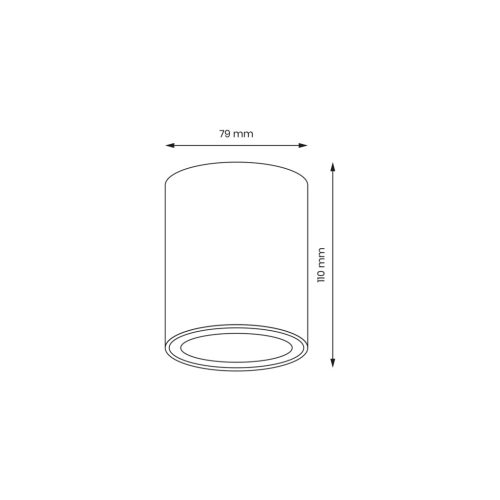 Felületre szerelhető HALOGÉN Tube Spot Light Round Black GU10 Bima Milagro