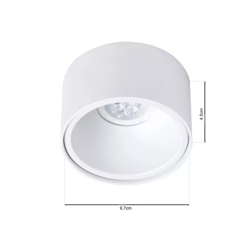 Süllyesztett HALOGÉN Tube Spot Light kerek fehér GU10 Bali Milagro