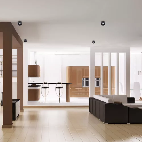 Süllyesztett HALOGÉN Tube Spot Light Round Black GU10 Bali Milagro