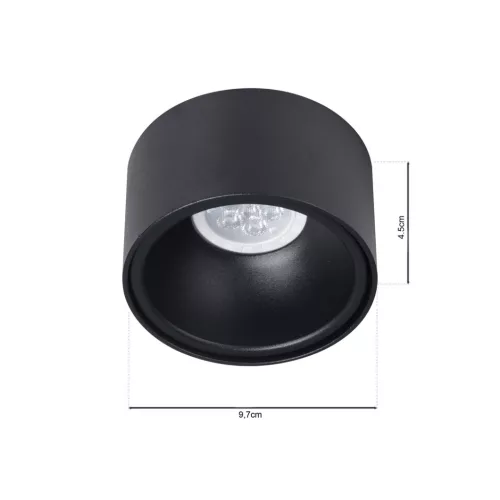 Süllyesztett HALOGÉN Tube Spot Light Round Black GU10 Bali Milagro