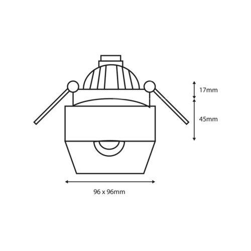 Süllyesztett HALOGEN Tube Spot Square Black GU10 Bali Milagro