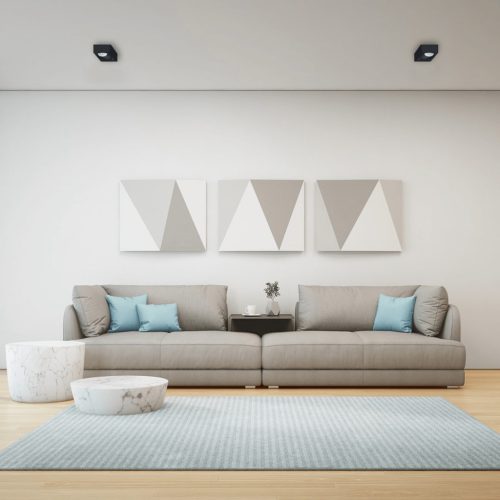 Süllyesztett HALOGEN Tube Spot Square Black GU10 Bali Milagro