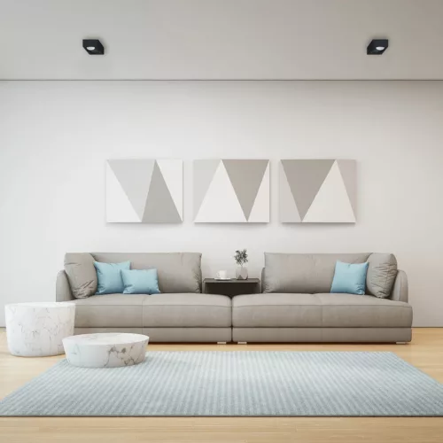 Süllyesztett HALOGÉN Tube Spot Square Black GU10 Bali Milagro