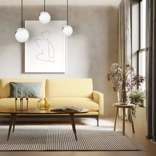 SFERA Fekete króm mennyezeti függőlámpa 3xE14 Milagro