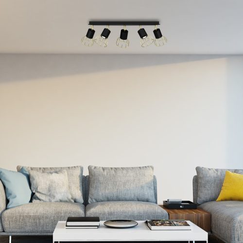 DANTE mennyezeti lámpa fekete arany 5x mini GU10 Milagro