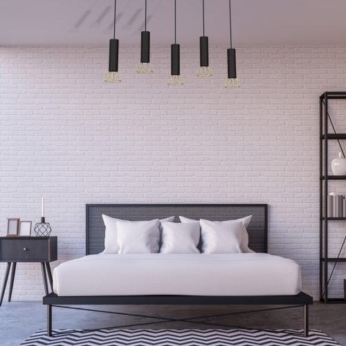 DANTE Fekete arany függőlámpa 5x mini GU10 Milagro