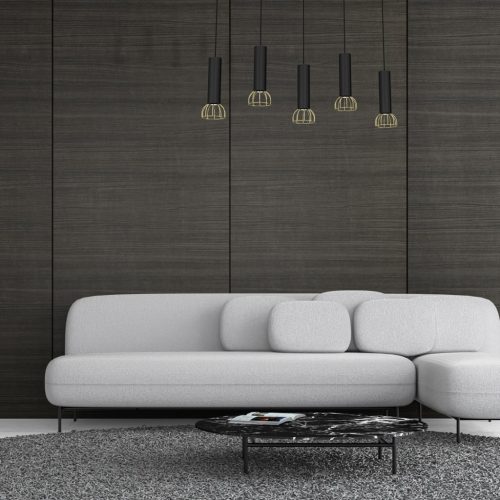 DANTE Fekete arany függőlámpa 5x mini GU10 Milagro