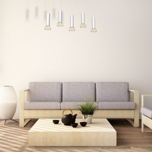 DANTE White Gold függő mennyezeti lámpa 5x mini GU10 Milagro