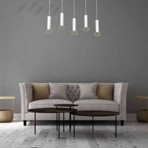DANTE White Gold függő mennyezeti lámpa 5x mini GU10 Milagro