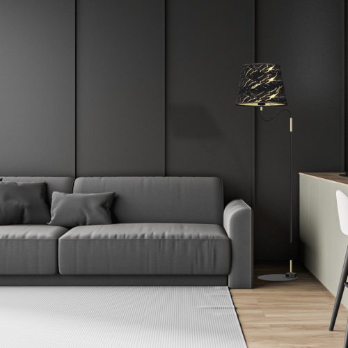 HERMES állólámpa fekete arany 1xE27 Milagro