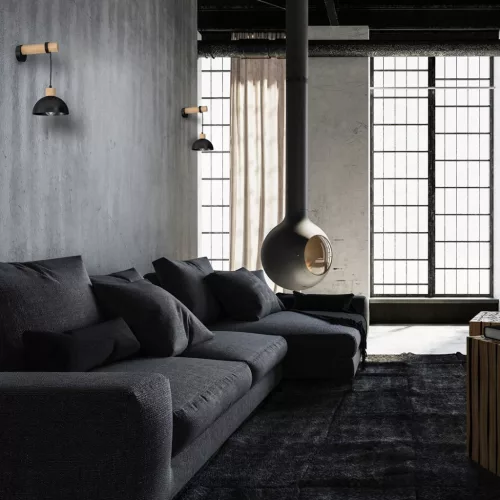 ERIK fekete fa fali lámpa 1XE27 Milagro