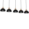 ERIK fekete fa mennyezeti lámpa 5xE27 Milagro