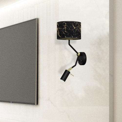 SENSO Fali lámpa Black Gold 1xE27 + 1x mini GU10 Milagro