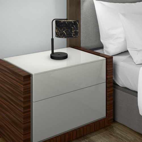 SENSO asztali lámpa fekete arany 1xE27 éjszakai asztali lámpa Milagro