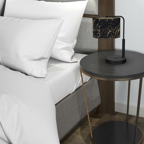 SENSO asztali lámpa fekete arany 1xE27 éjszakai asztali lámpa Milagro