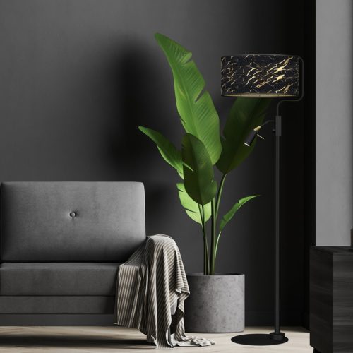 SENSO állólámpa fekete arany 1xE27 + 1x mini GU10 Milagro