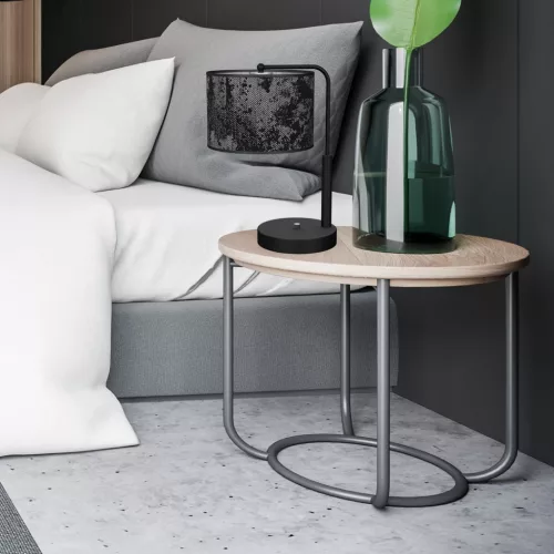 SATINO LED Asztali lámpa Ezüst 1xE27 Milagro