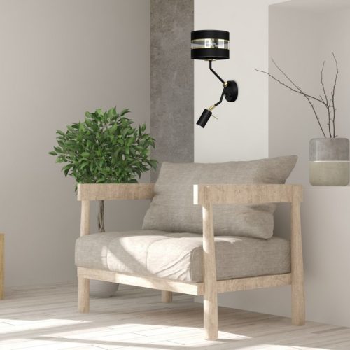 ULTIMO fali lámpa fekete 1xE27 + 1x mini GU10 Milagro