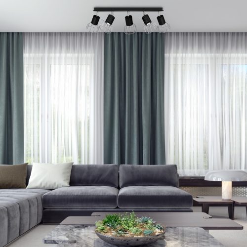 DANTE mennyezeti lámpa fekete ezüst 5x mini GU10 Milagro