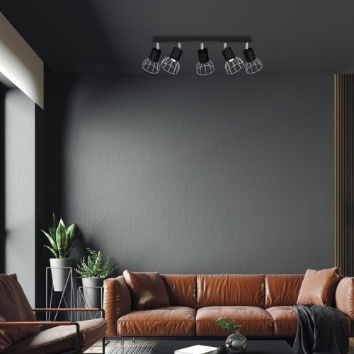 DANTE mennyezeti lámpa fekete ezüst 5x mini GU10 Milagro