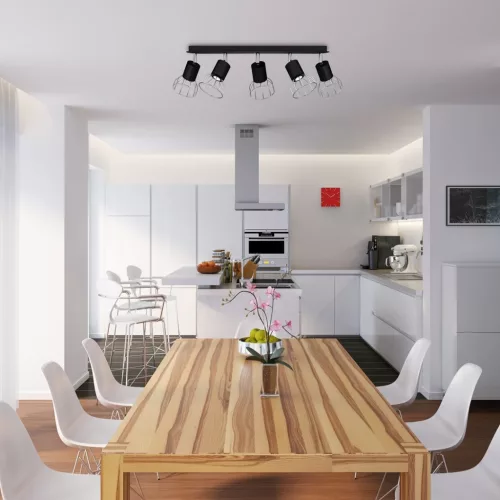 DANTE mennyezeti lámpa fekete ezüst 5x mini GU10 Milagro