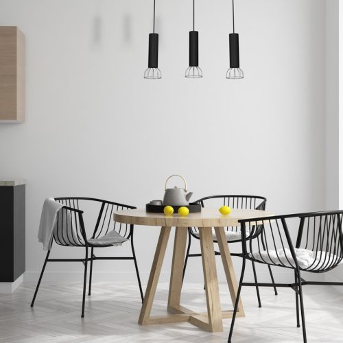 DANTE Fekete ezüst függő mennyezeti lámpa 3x mini GU10 Milagro