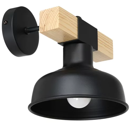 FARO Fali lámpa Fekete natúr fa 1xE27 60W Milagro