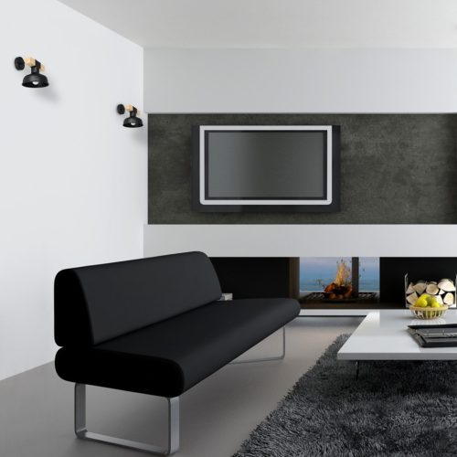 FARO Fali lámpa Fekete natúr fa 1xE27 60W Milagro