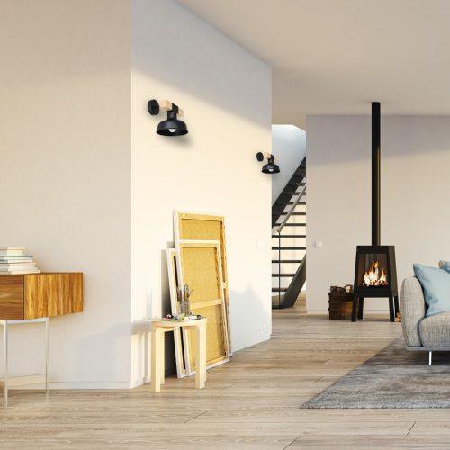 FARO Fali lámpa Fekete natúr fa 1xE27 60W Milagro