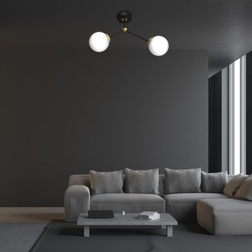 JOY mennyezeti lámpa fekete arany 2xE14 Milagro