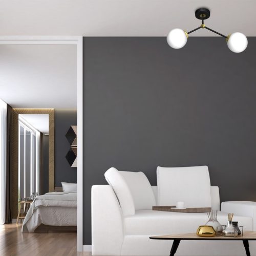 JOY mennyezeti lámpa fekete arany 2xE14 Milagro