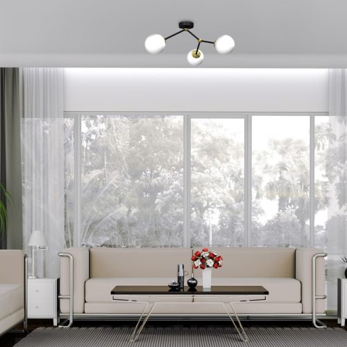 JOY mennyezeti lámpa fekete arany 3xE14 Milagro