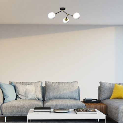 JOY mennyezeti lámpa fekete arany 3xE14 Milagro