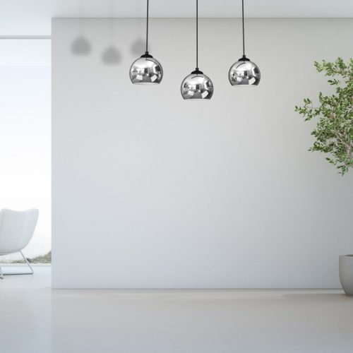 TORO mennyezeti lámpa fekete króm 3xE27 Milagro