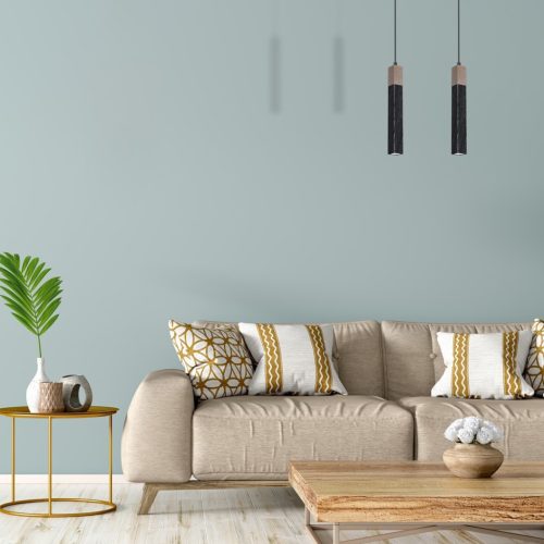 SOLO FŰRÉSZETES Fekete Patina fa függőlámpa 1x mini GU10 Milagro