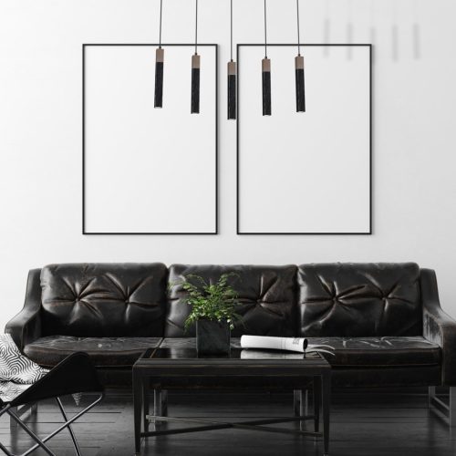 SOLO FŰRÉSZETES Fekete Patina fa függőlámpa 5x mini GU10 Milagro