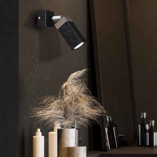 SOLO SAWN Black Patina fa fali lámpa 1x mini GU10 Milagro