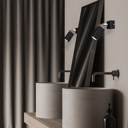 SOLO SAWN Black Patina fa fali lámpa 1x mini GU10 Milagro