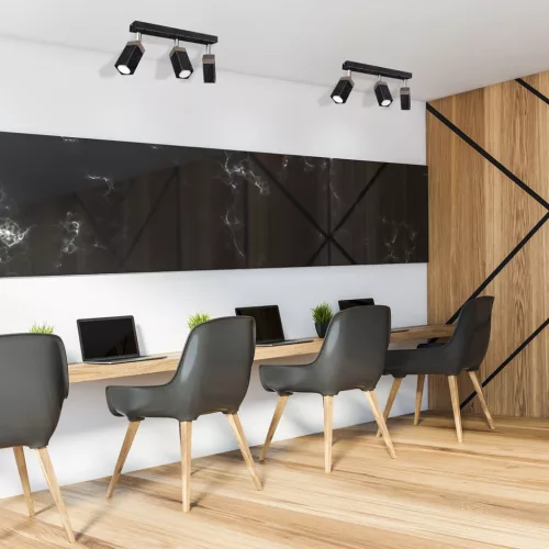 SOLO SAWN Mennyezeti lámpa Fekete Patina Fa 3x mini GU10 Milagro