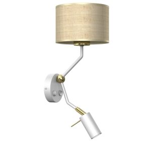   MARSHALL fali lámpa fehér rattan 1xE27 + 1x mini GU10 Milagro