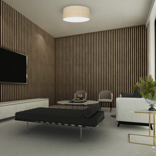 LED mennyezeti lámpa MARSHALL fehér rattan 2xE27 Ø40cm Milagro