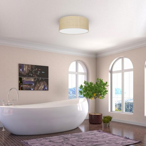 LED mennyezeti lámpa MARSHALL fehér rattan 2xE27 Ø40cm Milagro