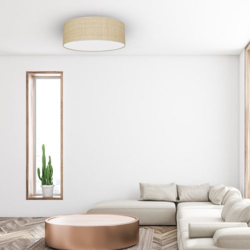 LED mennyezeti lámpa MARSHALL fehér rattan 3xE27 Ø50cm Milagro