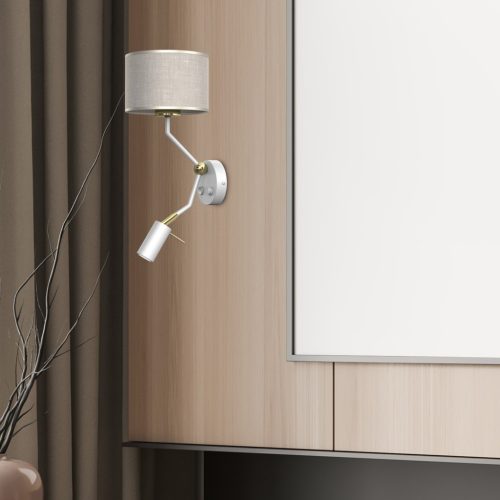 LINO Fali lámpa Fehér Vászon 1xE27 + 1x mini GU10 Milagro